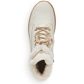 Vattentäta damstövlar i läder isolerade med ull, vit Remonte R8480-80 1