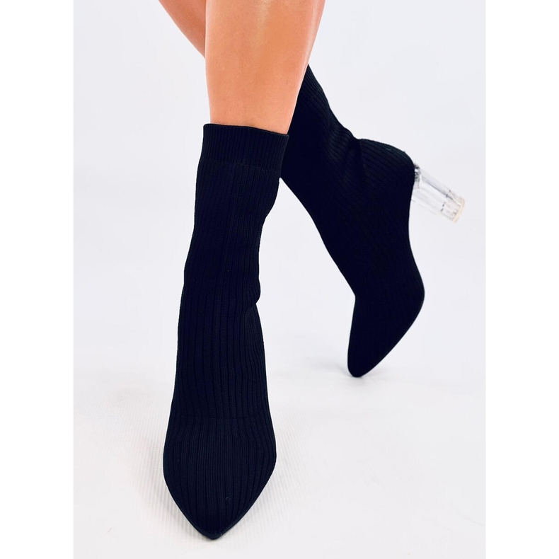 Destani Black sockboots med genomskinlig klack svart 1