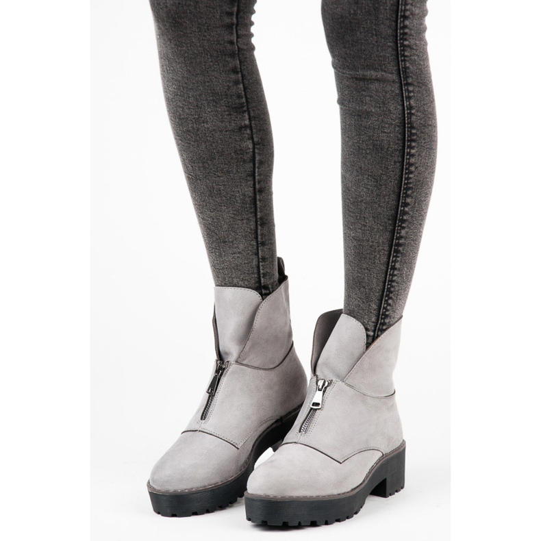 Vices Stövlar knäpps med dragkedja grå 1
