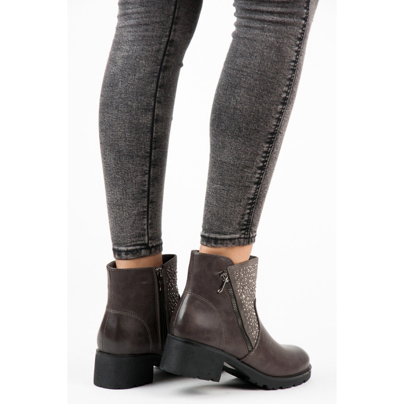 Vices Casual stövlar med dragkedja grå 2