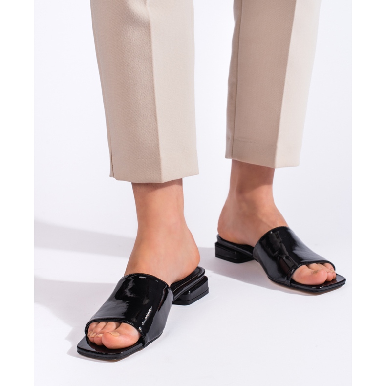 Goodin Klassiska svarta högklackade mulor för kvinnor 1