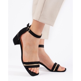 Svarta mocka sandaler med hög klack 1