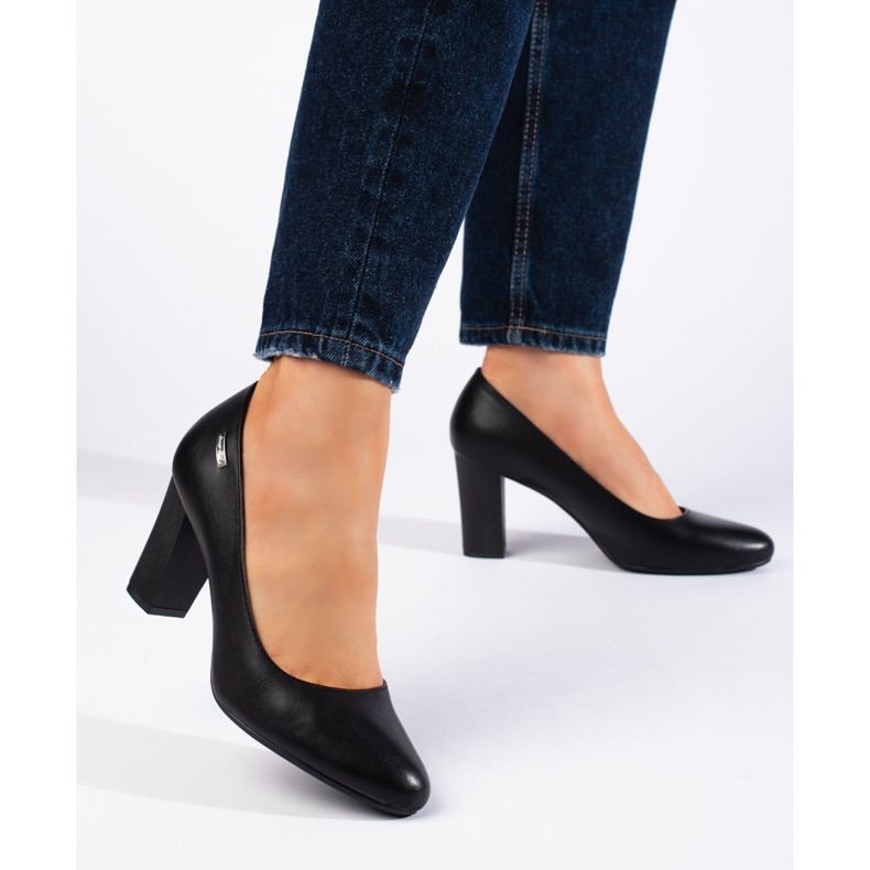 Svarta högklackade pumps för kvinnor från Sergio Leone 1