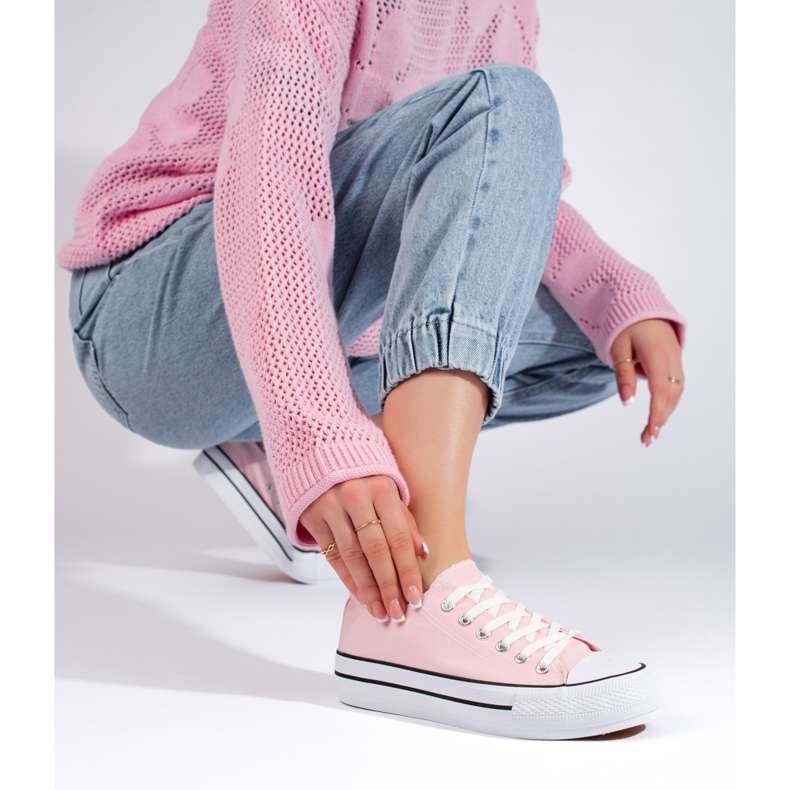 Rosa sneakers för kvinnor 1