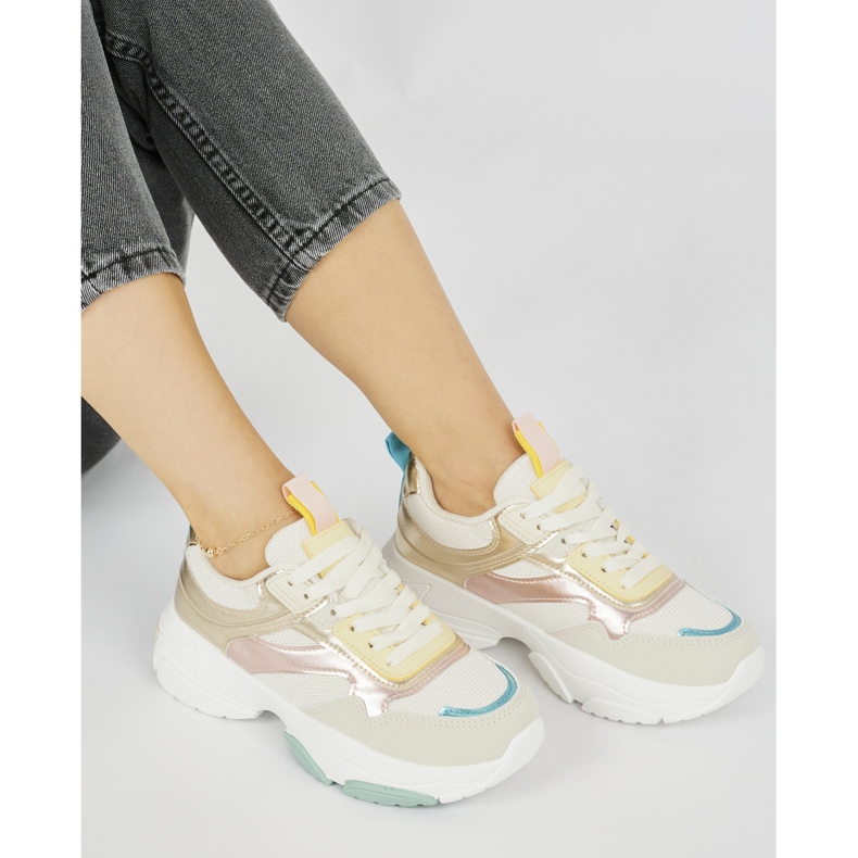 Damsportskor med tjock sula gyllene 1