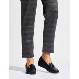 Svarta loafers för kvinnor med spänne 2