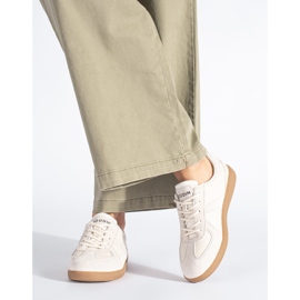 Goodin Sneakers i beige läder för kvinnor 1
