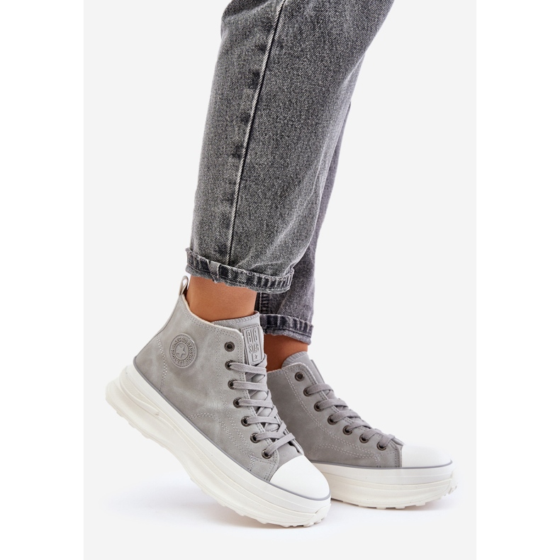 Isolerade sneakers för kvinnor på Big Star-plattformen OO274073 Grå 1