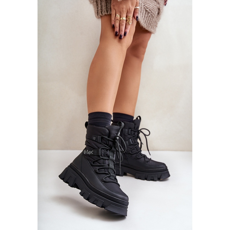 Lee Cooper snöstövlar med dragkedja för kvinnor LCJ-24-47-3144 Svart 2