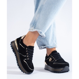 Svarta sneakers för kvinnor på plattformen 1