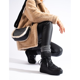 Svarta plattformssnöskor för kvinnor 1