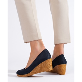 Marinblå wedge pumps 2