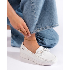 Goodin Bekväma vita mockasiner för kvinnor 1