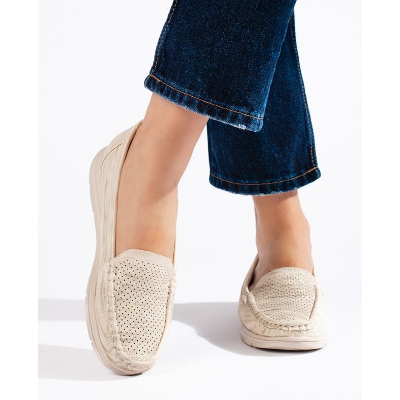 Beige loafers för damer 1