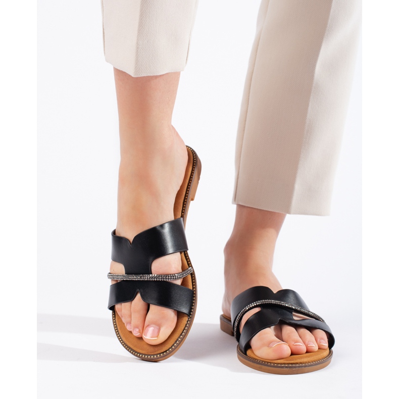 Eleganta svarta flipflops för kvinnor 1