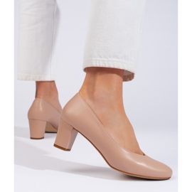 Sergio Leone Eleganta beige pumps för damer 1