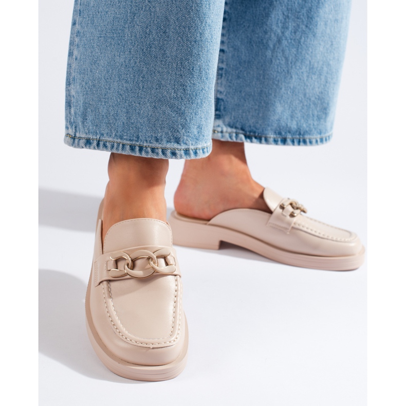 Beige helplattform flip-flops 1