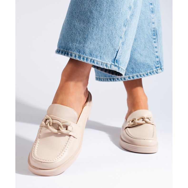 Beige helplattform flip-flops 2