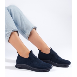 Marinblå slip-on sportskor för kvinnor 1