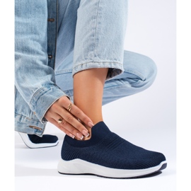 Marinblå textil sportskor 2