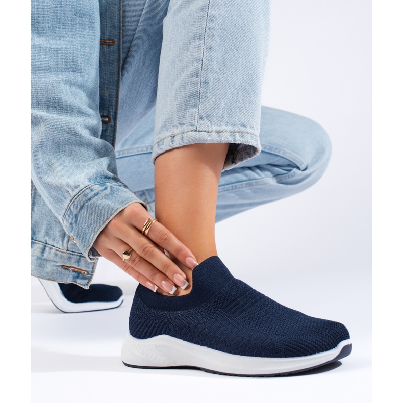 Marinblå textil sportskor 2