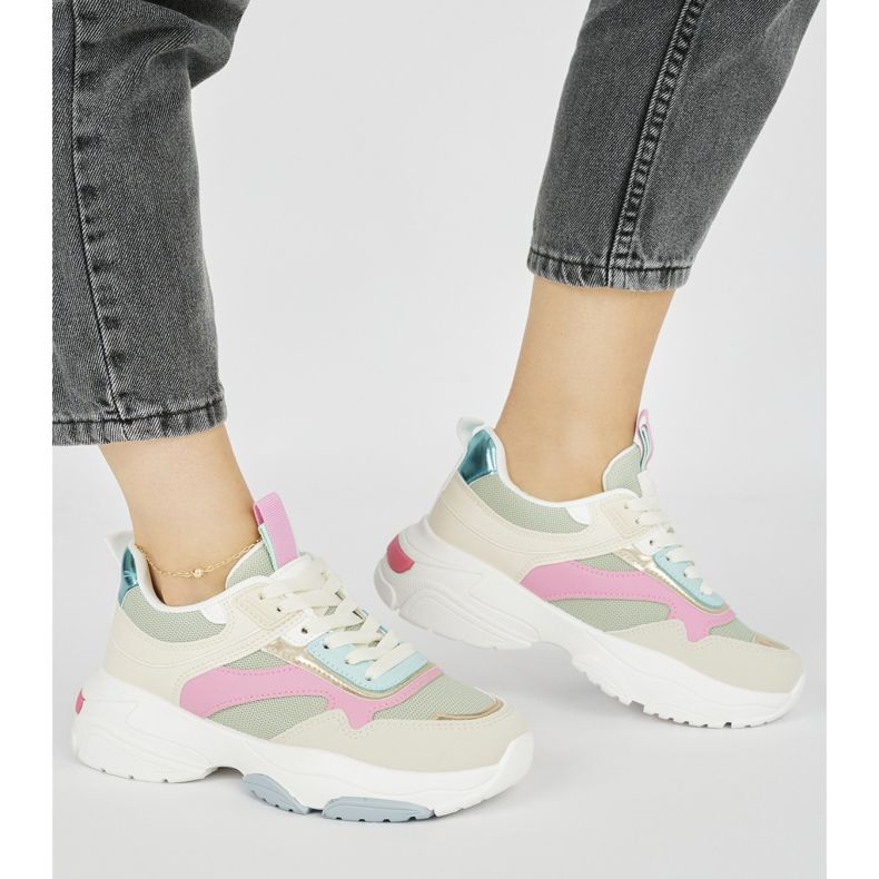 Damsportskor med tjock sula grön 1