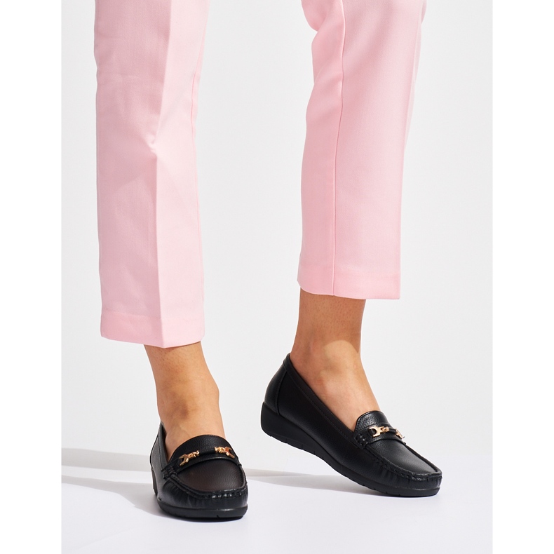 Svarta dammockasiner med dekoration 1