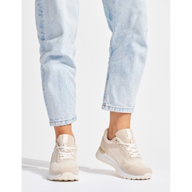 Beige sportskor för kvinnor 1