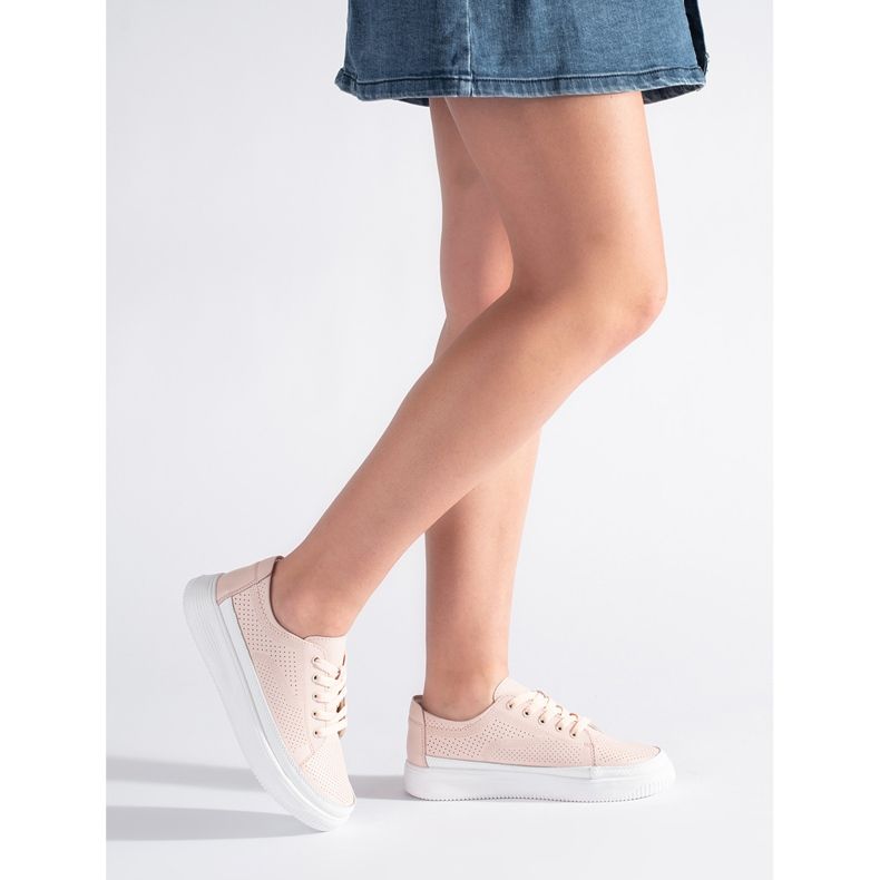 Genombrutna rosa sneakers i läder från Sergio Leone 1