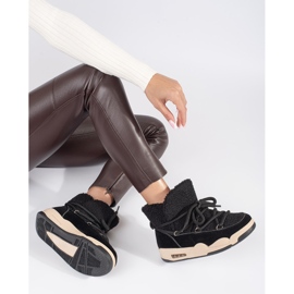 Seastar Svarta snöstövlar för kvinnor med tjock sula 1