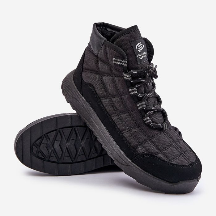 Isolerade vinterstövlar med snörning för män Progress PROGJ-24-153 Svart 1