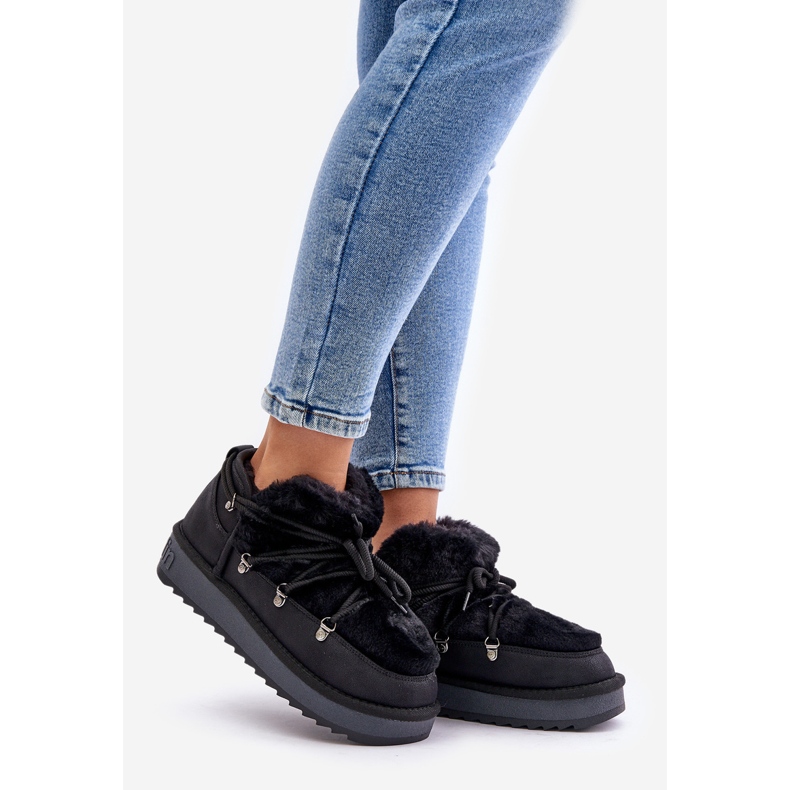 Snöskor med låg plattform med päls D.Franklin DFSH370011 Svart 1