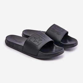 Lätt flip-flops för män med Big Star Logo OO174030 Svart 1