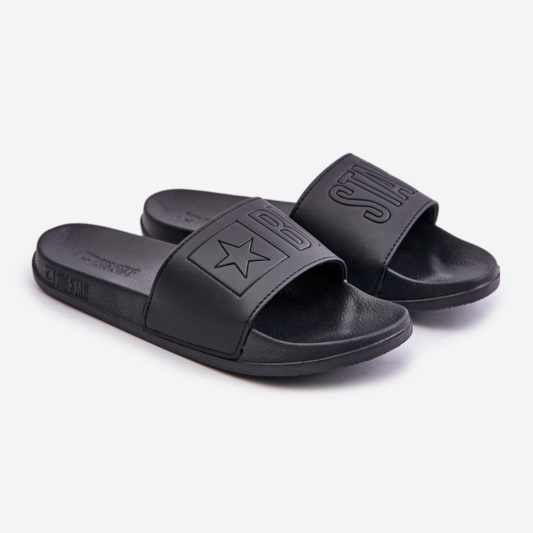 Lätt flip-flops för män med Big Star Logo OO174030 Svart 1