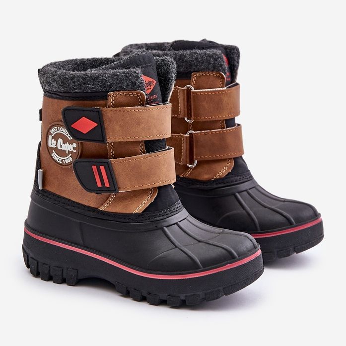 Snöskor med kardborreband för barn Lee Cooper LCJ-24-44-2864K Camel brun 1