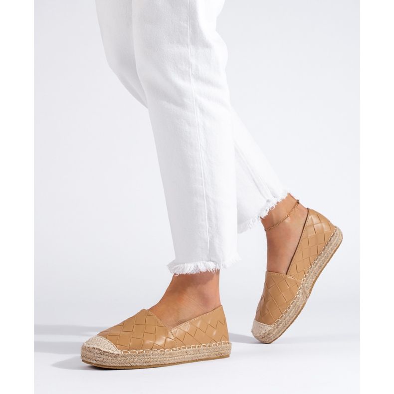 SHELOVET Quiltade espadrillor brun 1
