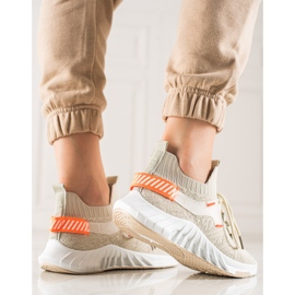 Weide Fashionabla textilsneakers beige 2