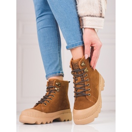 Damskor i äkta läder Big Star KK274520 brun 2