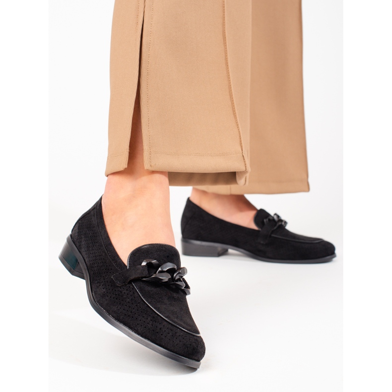 W. Potocki Genombrutna mockamockasiner för kvinnor Potocki svart 1