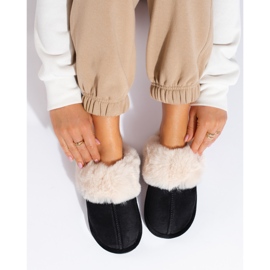 Shelovet svarta tofflor för kvinnor 1