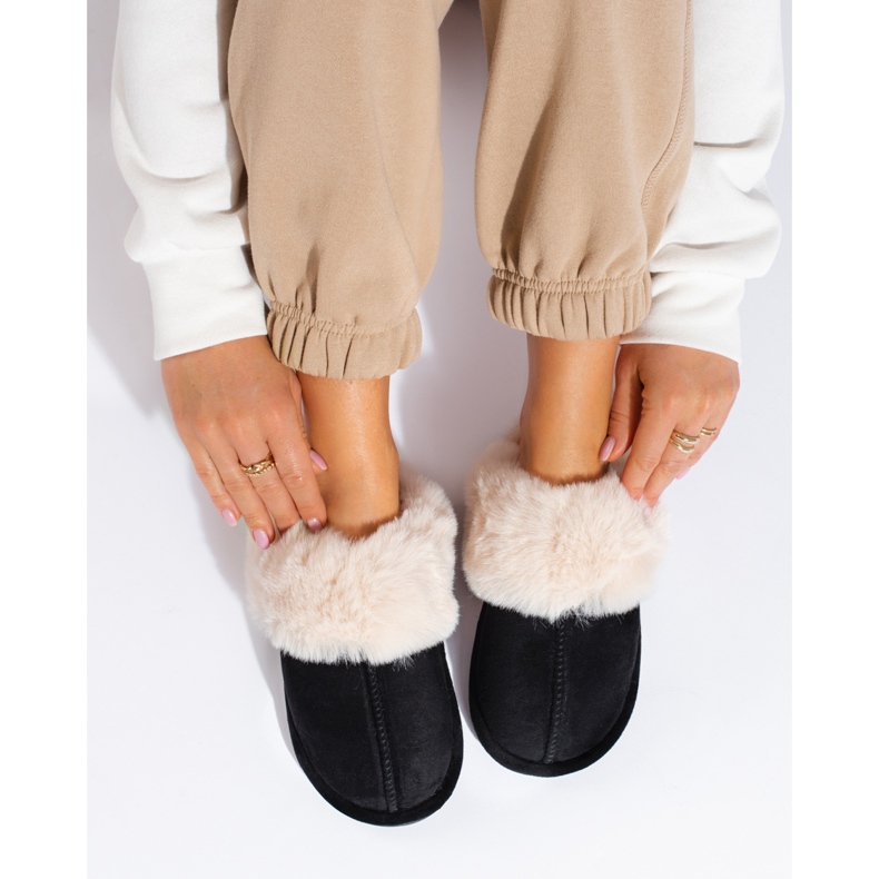 Shelovet svarta tofflor för kvinnor 1