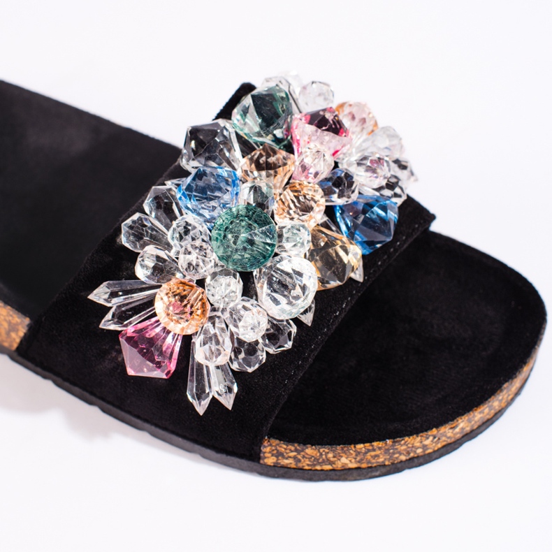 Damtofflor i svart mocka 2