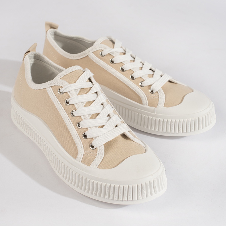 Beige plattformssneakers för kvinnor 1