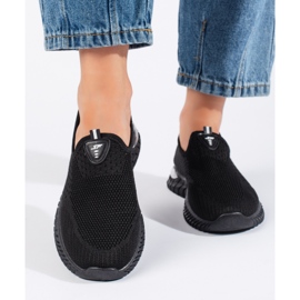 Svarta damsneakers i textil 1