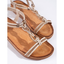 Beige slip-on sandaler för kvinnor 1