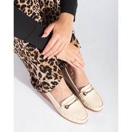 Cream wedge loafers beige 2