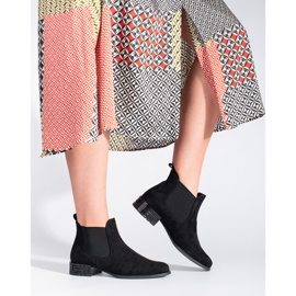 Svarta Chelsea-stövlar med dekorativ klack från Sergio Leone 1