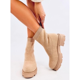 Roanna Khaki sockboots beige 1