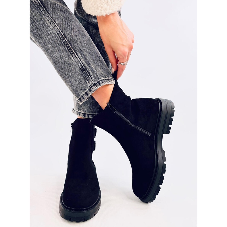 Lanier Ankelboots i svart mocka 1