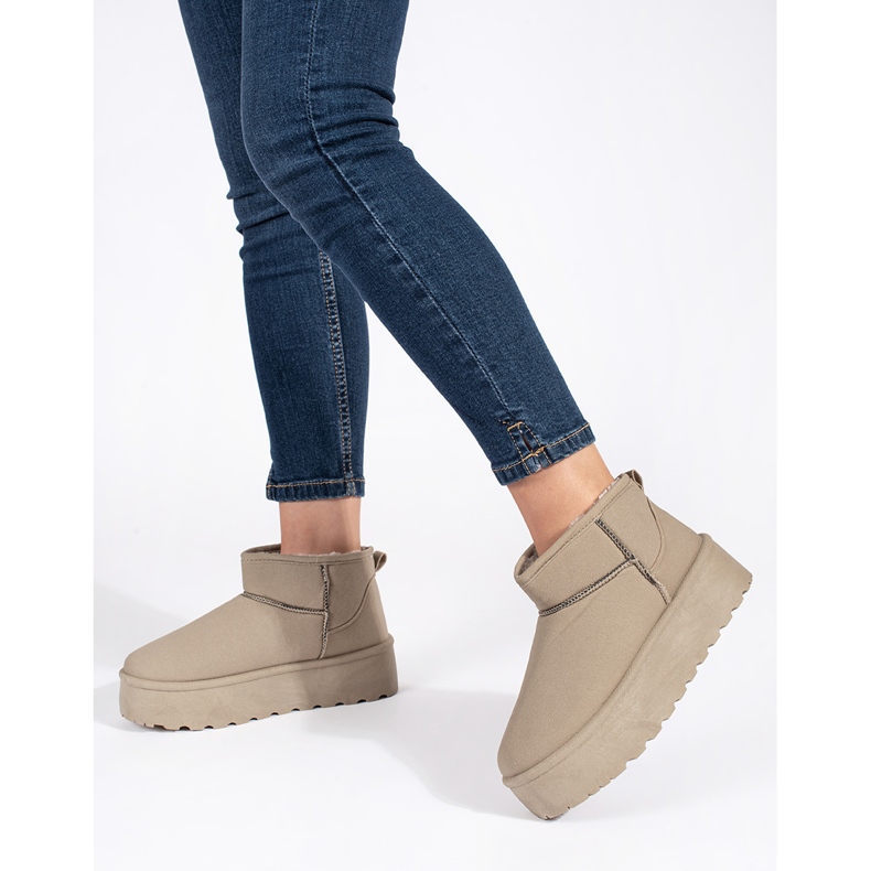 Seastar Beige isolerade snöstövlar för kvinnor med plattform 1